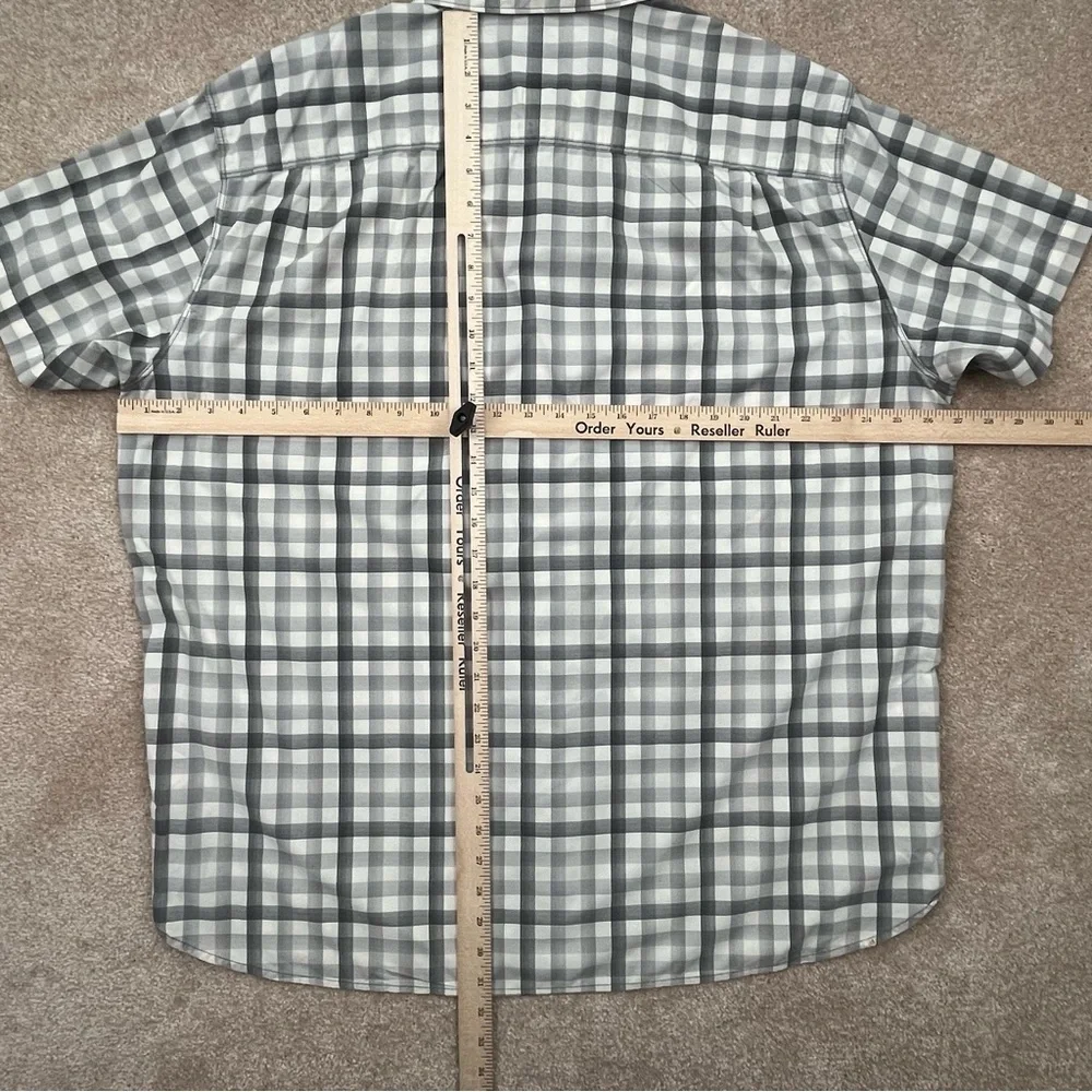 North Face Shirt Adult 2XL Gray Plaid Button Up Short Sleeve Casual Outdoor Men
